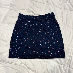 Croft & Barrow Navy Blue Patterned Women's Stretch Skort